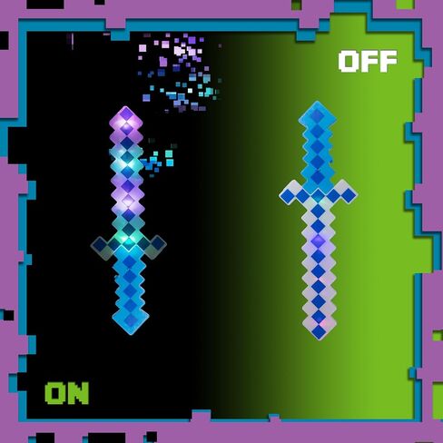 LED Light Up Pixel 8-Bit Toy Sword for Kids (Green, 18") in Kuwait