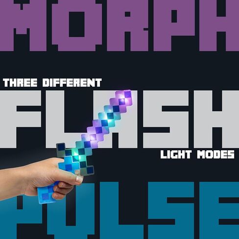 LED Light Up Pixel 8-Bit Toy Sword for Kids (Green, 18") in Kuwait