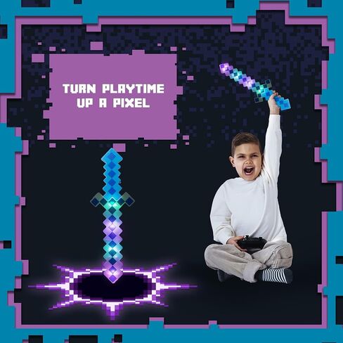 LED Light Up Pixel 8-Bit Toy Sword for Kids (Green, 18") in Kuwait