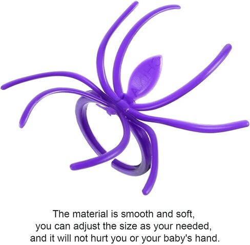 120 Pieces Spider Rings Halloween Rings Plastic Spider Cupcake Topper Bulk Costume Accessories Halloween Party Favors in Saudi Arabia