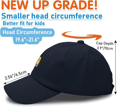 SONMONY Smile Face Toddler Baseball Cap Boy Baseball Hats Kids Washed Funny Hats Adjustable Cute Caps for 3-12 Years in Kuwait