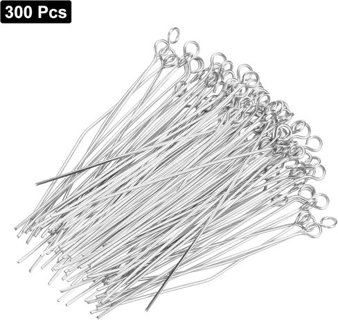 MECCANIXITY 300pcs Stainless Steel Eye Pins 0.6mm/24 Gauge 18mm Earring Flat Headpins for Jewelry Making Supplies Jewelry Findings, DIY Craft, Necklace, Silver in Saudi Arabia