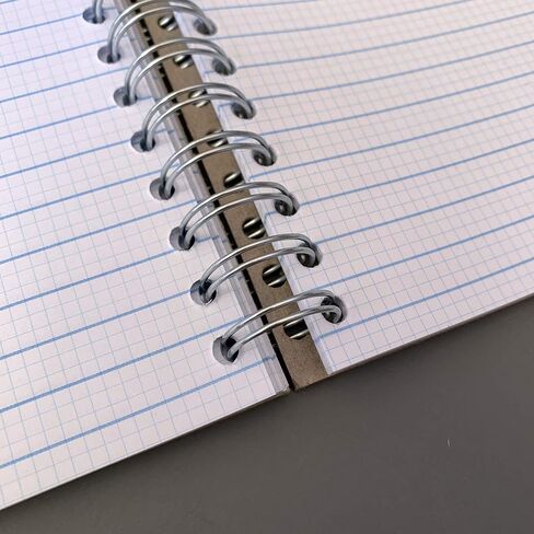 Grid + Lines Small Spiral Notebook Idea Journal, Unique Graph & Lined Ruling, 6.88" x 5.25" 100 Sheets, Gray Cover in Saudi Arabia