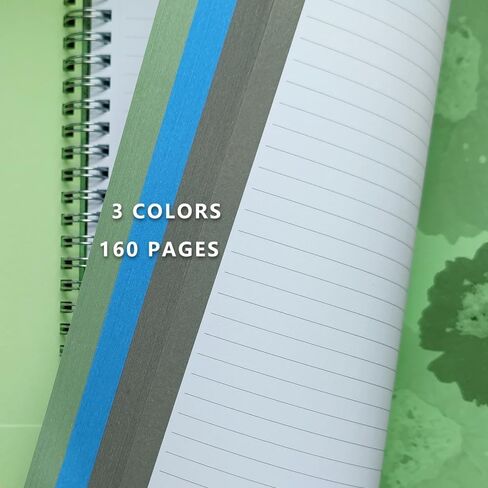 قامت Pretty Journal College College بتحكم دفتر حلزوني مع جيوب ، فرقة مرنة ، غلاف متين ، ورق من 3 ألوان و 160 صفحة مبطنة ، 11 "× 9.5" (الأزهار الخضراء) in Saudi Arabia