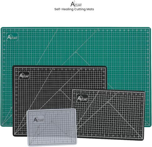 Acurit Self-Healing Cutting Mats - Self-Healing Craft Mats for Cutting, Measurements, Studios, Design, & More! - [Green - 12x18"] in Kuwait