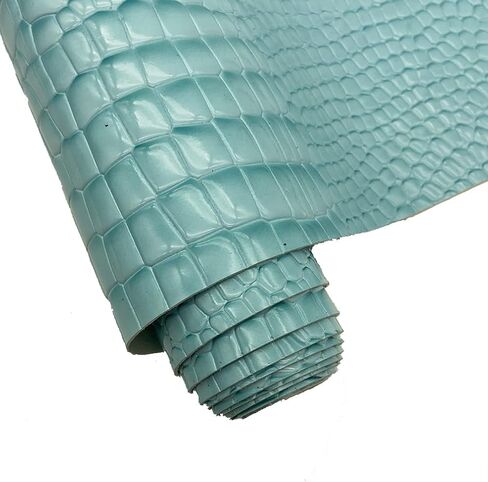 Embossed Alligator Synthetic PU Fabric, 12 x 54 inch Crocodile Vinyl Faux Leather Sheets for DIY Crafts Hair Bows Bags Handicrafts-Dark Red in Kuwait