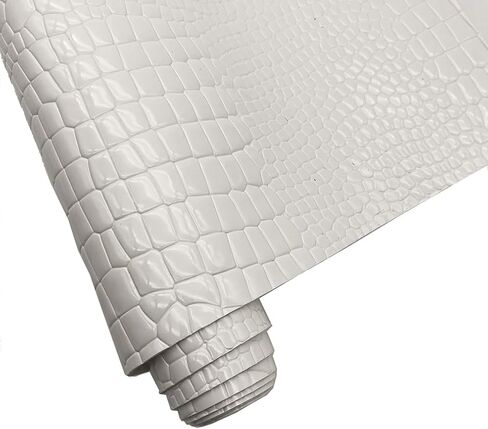 Embossed Alligator Synthetic PU Fabric, 12 x 54 inch Crocodile Vinyl Faux Leather Sheets for DIY Crafts Hair Bows Bags Handicrafts-Dark Red in Kuwait