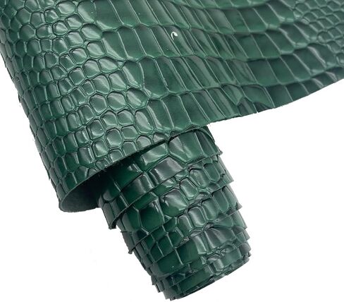 Embossed Alligator Synthetic PU Fabric, 12 x 54 inch Crocodile Vinyl Faux Leather Sheets for DIY Crafts Hair Bows Bags Handicrafts-Dark Red in Kuwait