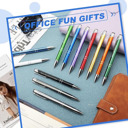 24 Snarky Office Pens Funny Ballpoint Pens Black Ink Pens Work Sucks Pen Set Insulting Complaining Quotes Pen Negative Passive Novelty Gifts for Colleague Coworker Gifts, Vibrant Color(Vibrant) in Saudi Arabia