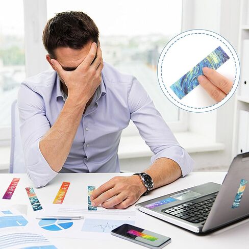 50PCS Calm Strips for Anxiety Sensory Stickers Calm Stickers for Relieve Adults Kids Teens Fidgets Stress Office&Classroom Supplies Anxiety Relief Items with Tactile Textured Surface Patterns(Multi) in Saudi Arabia