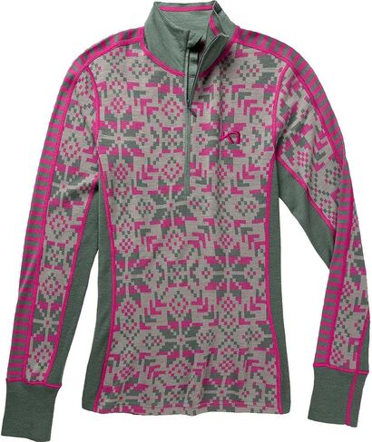 Kari Traa Women's Else Half Zip Base Layer - Premium 100% Merino Wool Shirt, Royal, Small in Saudi Arabia