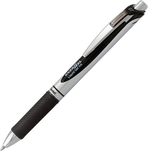 Pentel Energel 0.7 mm Rtx Retractable Liquid Gel Pen - Pack of 6 Black Ink & 6 Blue Ink Metal (Total Of 12 Energel Liquid Gel Ink Pens 0.7) Medium Point - Metal Tip in Saudi Arabia