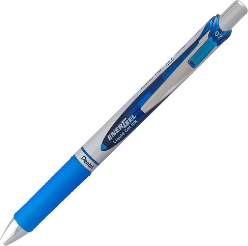 Pentel Energel 0.7 mm Rtx Retractable Liquid Gel Pen - Pack of 6 Black Ink & 6 Blue Ink Metal (Total Of 12 Energel Liquid Gel Ink Pens 0.7) Medium Point - Metal Tip in Saudi Arabia