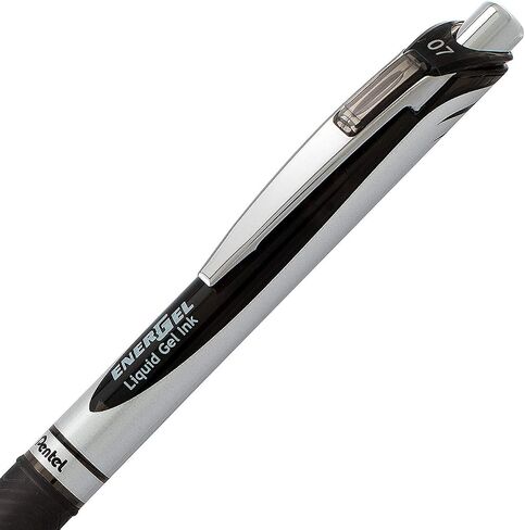 Pentel Energel 0.7 mm Rtx Retractable Liquid Gel Pen - Pack of 6 Black Ink & 6 Blue Ink Metal (Total Of 12 Energel Liquid Gel Ink Pens 0.7) Medium Point - Metal Tip in Saudi Arabia