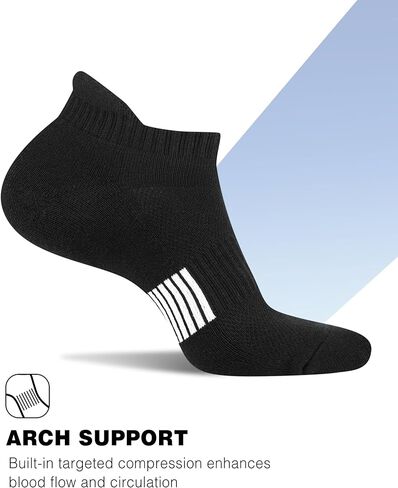 Amutost Ankle Socks Womens Athletic Running Comfort No Show Socks Cushioned 3-6Pairs in Kuwait