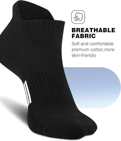 Amutost Ankle Socks Womens Athletic Running Comfort No Show Socks Cushioned 3-6Pairs in Kuwait