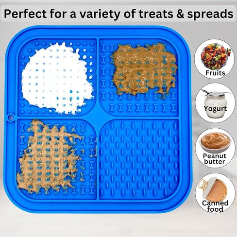 Dog Lick Mat - 2 Pack Slow Feeder for Dogs & Cats to Keep Them Busy Ideal for Grooming & Bathing - Anxiety Relief & Calming in Saudi Arabia