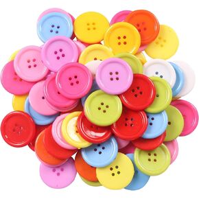 Yaka 50pcs Big Button Mix Fancy Round Plastics Button Over Coat 4 Buttons Buttons DIY Craft Futons for Crafts1.2inch in Kuwait