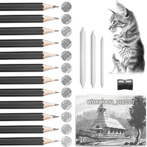 14 Pack Drawing Pencils, Drawing Set Sketch Pencils Kit, Drawing Pencils for Sketching, Graphite Pencils for Artists Beginner, Ideal for Drawing, Sketching