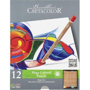 CRETACOLOR MegaColor Colored Pencil Set, 12 Count (Pack of 1), Multi