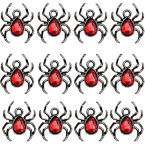 12 Pieces Spider Charms for Earrings, Bracelets, Pendants, Keychains, Necklaces, For DIY Earring Necklace Bracelet Keychain Jewelry Craft Making