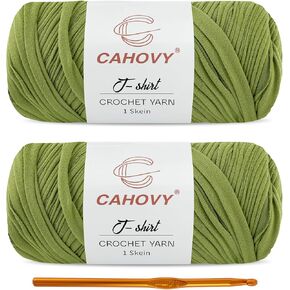 2 حزمة غزل تي شيرت ، 400g/110yds بوليستر مرنة عالية ، بني فاتح+القهوة