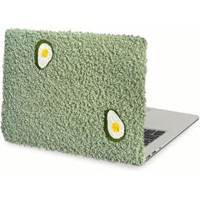 Compatible with MacBook Pro 13 inch Case M2 2024, 2023, 2022-2016 A2338 M1 A2251 A2289 A2159 A1989 A1708 A1706, Avocado Embroidered Plush Laptop Case