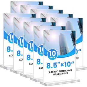 Acrylic Sign Holder, 5x7, 15 Pack Vertical Clear Table Menu Display, Double Sided, Plastic Stand, Suitable for Restaurants, Office, Store, Fair in Saudi Arabia