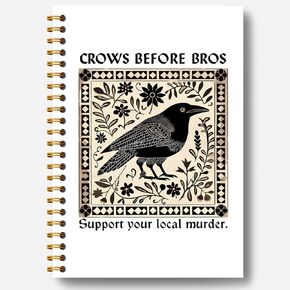 Funny Crow Notebook, Crow Gifts Journal, Raven Gifts, Witch Journal, Gothic Notebook, Witchy Gifts for Women, Dark Academia Spiral Notebook 5.5x8.3 Inch