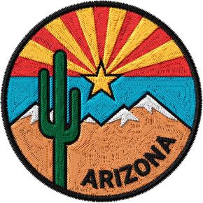 Arizona State Patch Embroidered Iron on Patches for Clothes Backpacks Bags Jeans Jackets Size 3" ID45095