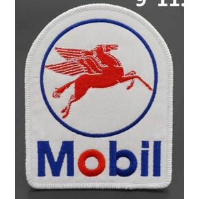 Mobil 1 Motor Oil Racing Logo Gas Fuel Mechanic Car Classic Motorsports 4.4" Sew On Embroidered Patch for Clothing