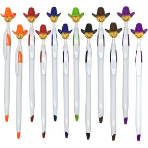 28PCS Novelty Cowboy Pens Fun Hat Smile Pen Cool Retractable Ballpoint Pens For Adults School Home Office Stationery Store Party Gifts.