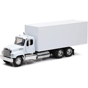 New-Ray Freightliner 114SD Box Truck White Long Haul Trucker Series 1/32 Diecast Model 11043