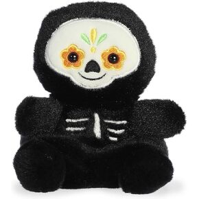 Aurora® Spooky Palm Pals™ Santiago Sugar Skull™ Stuffed Animal - Pocket-Sized Play - Collectable Fun - Black 5 Inches