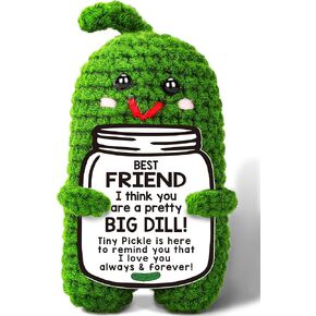 Friends Christmas Ornaments Gifts, White Elephant Gift for Adults, Unique Stocking Stuffer, Gag Gift and Friendship Gift for Bestie, Cute Birthday Gift for Bestie Coworkers - Handmade Crochet Pickle
