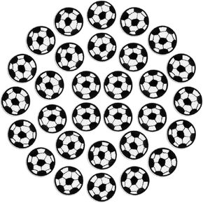 30Pcs Soccer Patches Iron On Embroidered Patches Iron On Soccer Ball Patch Football Applique Sports Iron On Patches for Hat Bags Shoes Clothing DIY Craft Repair
