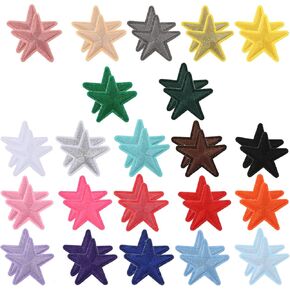 44 Pieces Assorted Colors Small 5 Star Iron on Patches Sew Embroidered Patches Appliques Embellishments Patches Small Patches Iron On for Crafts Backpack Bags Clothing