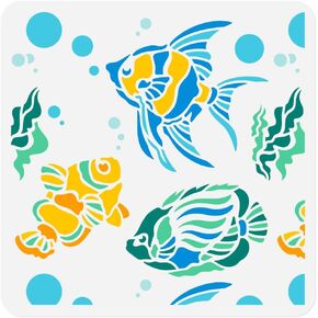 Lobster Ocean Animal Stencil for Painting 11.8 x 11.8 Inch Reusable Plastic Lobster Sea Animal Stencil for Painting on Wall Wood Furniture Fabric Canvas, DIY Craft Stencil