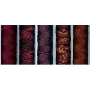 Sue Spargo Eleganza #5 Perle, Five 40yd Spools of Polished Cotton Thread for Embroidery Bundle (G - Muddy Boots)