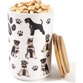 Greenline Goods Premium Dog Treat Ceramic Canister Set – Pug Airtight Canister for Fresh Treats, Ceramic Jar & Containers with Lids, Farmhouse Canisters, Ideal Kitchen Canisters for Countertop