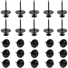 Double Headed Picture Hangers Nails, Thumb Tacks Decorative, Push Pin Wall Nails, Photo Hanging Hook Pins, Small Thumb Tacks for Home Office, Drywall, Classroom，25 Pcs(Black)