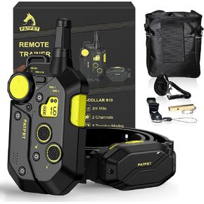 PATPET Dog Shock Collar for 60-100 lbs Dog - Waterproof 3/4 Mile Range E Collar, Dog Training Collar with Remote(15-150lbs)