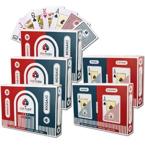 100% Plastic Playing Cards, 2 Deck of Waterproof Poker Cards, Poker Size, Flexible Plastic PVC, Professional Playing Cards for Texas Hold’em Poker (Jumbo Index), Red & Blue