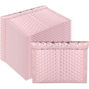 Framendino, 30 Pack Holographic Bubble Mailers Padded Envelopes Self Sealing Cushion Mailing Rose Gold