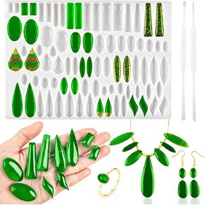 Resin Earring Molds 82-Cavity Stud Earring Silicone Molds Tear Drop Shape UV Resin Mold Jewelry Making Kit for Resin Casting DIY Jewelry Necklace, Ring, Pendant, Earrings, Keychain, Brooch