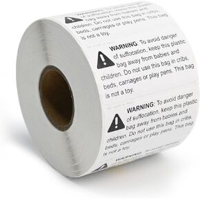 L LIKED Suffocation Warning Labels 2" x 1", 1000 Labels per Roll