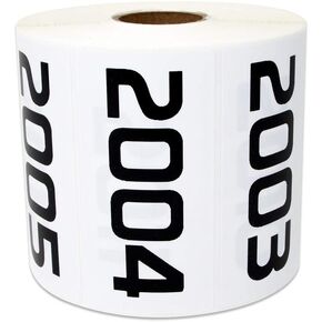 Consecutive Numbers (0001-1000) - 3" x 1.5" Number Labels White Inventory Prenumbered Sequential Stickers Durable Laminated Vinyl Waterproof Numbered Stickers - 1 Roll, 1000 Labels