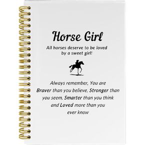 Knibeo Horse Girl Notebook Journal, Horse Gifts for Girls, Horse Girl Gifts, Gifts for Horse Lovers Girls, Inspirational Horse Gifts, Spiral Journal Notebook 5.5x8.3