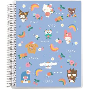 Erin Condren Designed 8.5x11 Hello Kitty & Friends Rainbow Days Spiral Notebook | Productivity, College Ruled Lines & Checklist for List-Making | 160 pages, 80 lb, Premium Paper