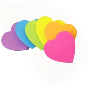 6 Color 240 Sheets Heart Shape Sticky Notes Super Cute Post It Notes Self-Sticky Note Pads for School Office Home